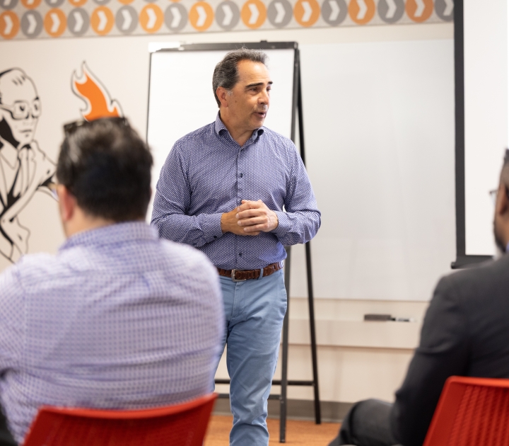 Gerard Puccio in new brainstorming room